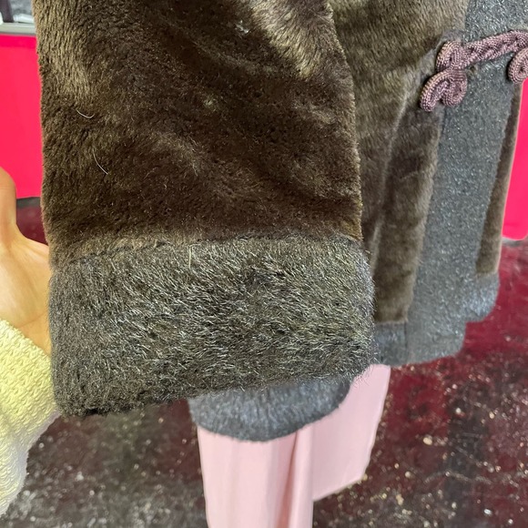 Vintage 70s Davis of Boston Brown Faux Fur Teddy Coat Hooded Womens S/M - Picture 3 of 8